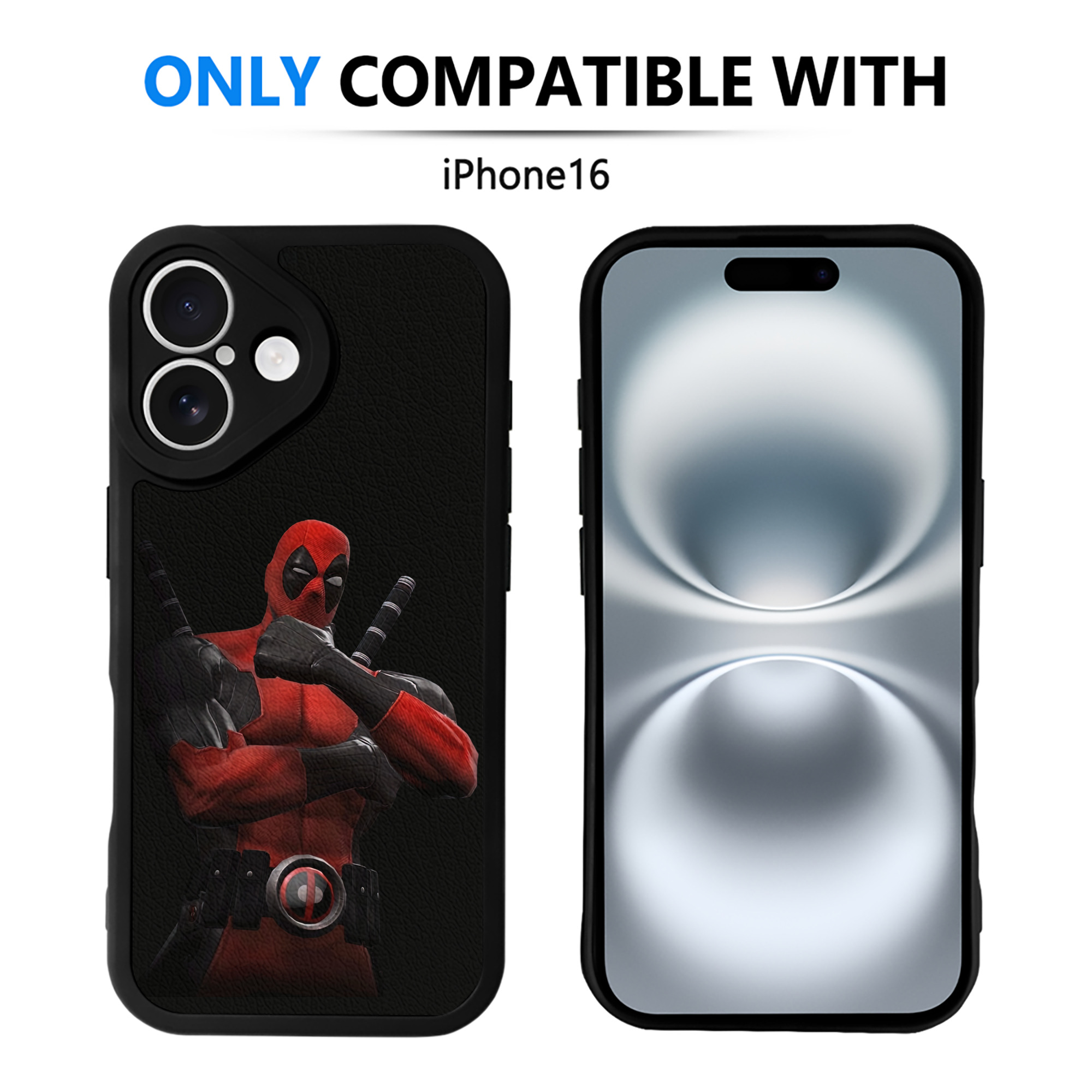 Deadpool デッドプール 【iPhone 16シリーズ対応】シリコンスマホケース（レザー調） 材質：シリコン
